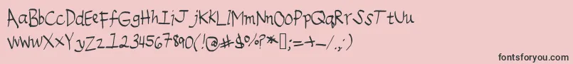 フォントEmileedigital – ピンクの背景に黒い文字