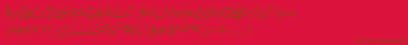 Emileedigital-Schriftart – Braune Schriften auf rotem Hintergrund