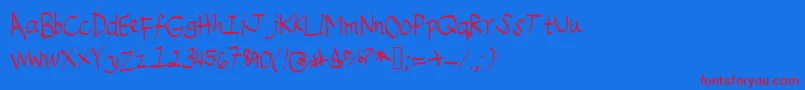 Emileedigital Font – Red Fonts on Blue Background