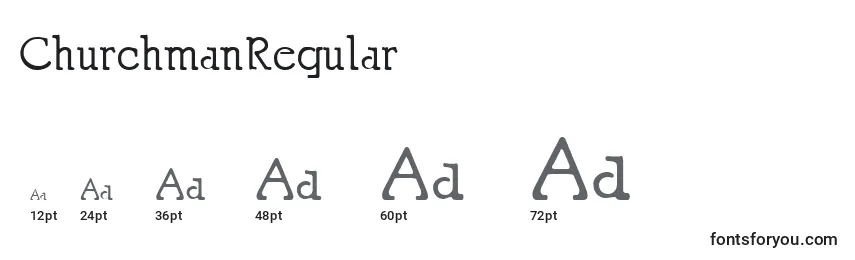 ChurchmanRegular Font Sizes