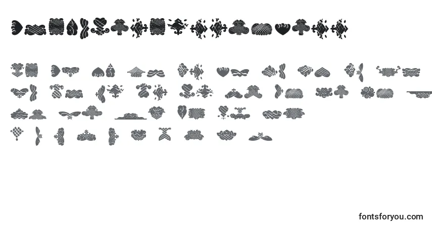 Schriftart BlackOrnamentsFree (62605) – Alphabet, Zahlen, spezielle Symbole