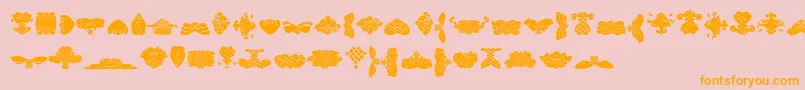 BlackOrnamentsFree Font – Orange Fonts on Pink Background