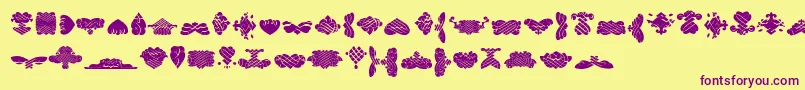 BlackOrnamentsFree-Schriftart – Violette Schriften auf gelbem Hintergrund