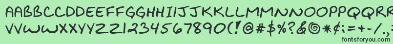 BiklyBold-Schriftart – Schwarze Schriften auf grünem Hintergrund