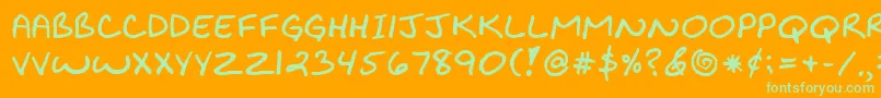 BiklyBold Font – Green Fonts on Orange Background