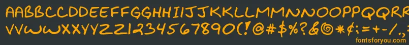 BiklyBold Font – Orange Fonts on Black Background