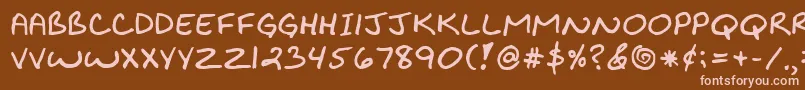 BiklyBold Font – Pink Fonts on Brown Background
