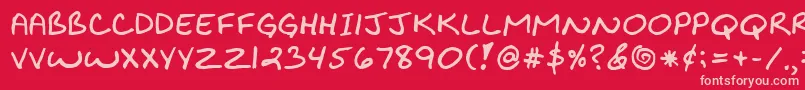 BiklyBold-Schriftart – Rosa Schriften auf rotem Hintergrund