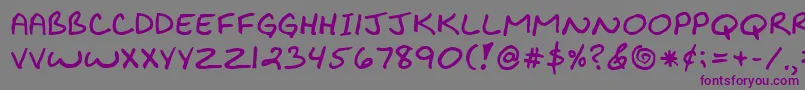 BiklyBold Font – Purple Fonts on Gray Background