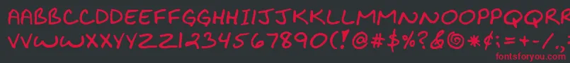 フォントBiklyBold – 黒い背景に赤い文字