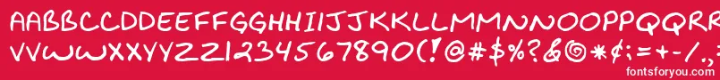 BiklyBold-Schriftart – Weiße Schriften auf rotem Hintergrund