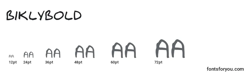 BiklyBold Font Sizes
