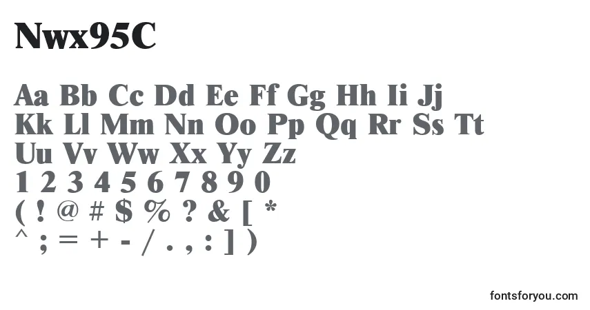 Шрифт Nwx95C – алфавит, цифры, специальные символы