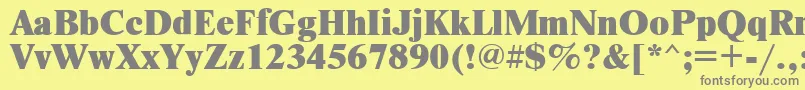 フォントNwx95C – 黄色の背景に灰色の文字