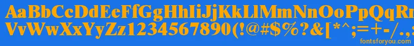 Nwx95C Font – Orange Fonts on Blue Background