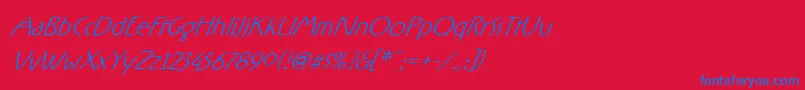 RxFiveone Font – Blue Fonts on Red Background