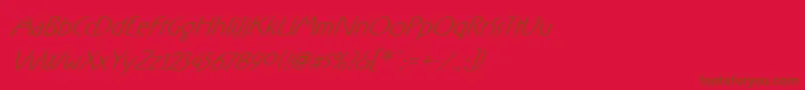 RxFiveone Font – Brown Fonts on Red Background