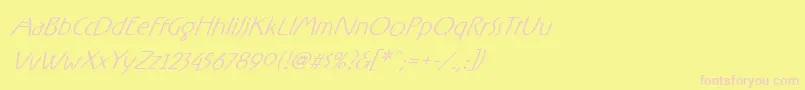 RxFiveone Font – Pink Fonts on Yellow Background