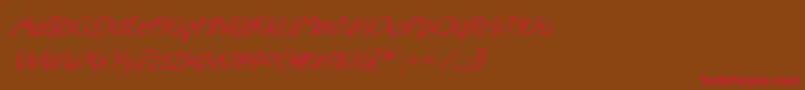 フォントRxFiveone – 赤い文字が茶色の背景にあります。