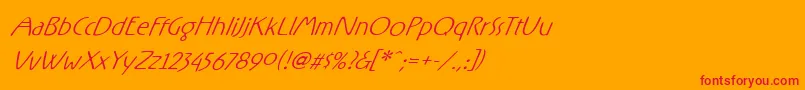 フォントRxFiveone – オレンジの背景に赤い文字