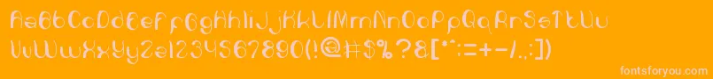 HeartAndLove Font – Pink Fonts on Orange Background