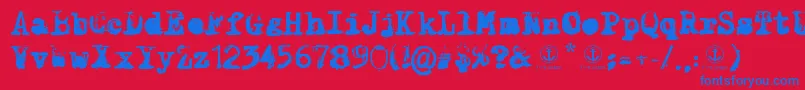 XClassified Font – Blue Fonts on Red Background