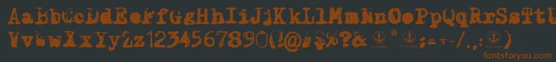 XClassified-fontti – ruskeat fontit mustalla taustalla