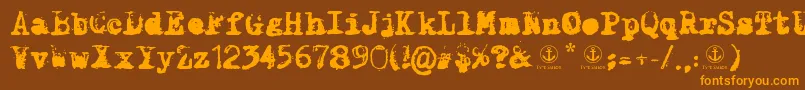 XClassified Font – Orange Fonts on Brown Background