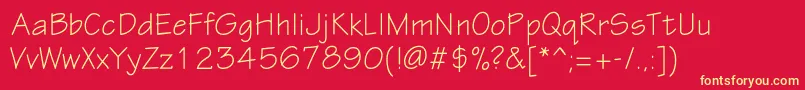 Eskiztwoc Font – Yellow Fonts on Red Background