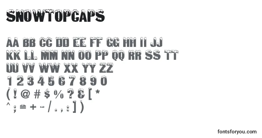 Шрифт SnowtopCaps (62611) – алфавит, цифры, специальные символы