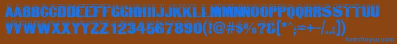 SnowtopCaps Font – Blue Fonts on Brown Background