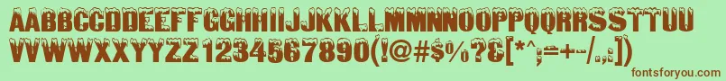 SnowtopCaps Font – Brown Fonts on Green Background