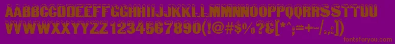 SnowtopCaps-Schriftart – Braune Schriften auf violettem Hintergrund