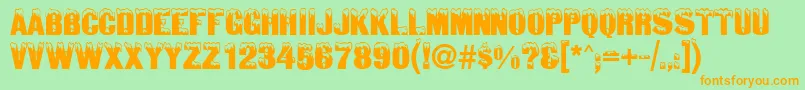 SnowtopCaps Font – Orange Fonts on Green Background