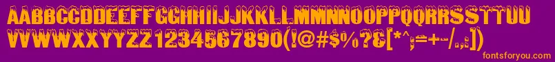 SnowtopCaps Font – Orange Fonts on Purple Background