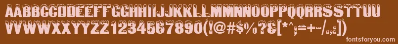 SnowtopCaps Font – Pink Fonts on Brown Background