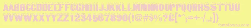 SnowtopCaps Font – Pink Fonts on Yellow Background