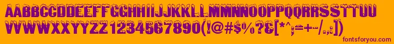SnowtopCaps Font – Purple Fonts on Orange Background