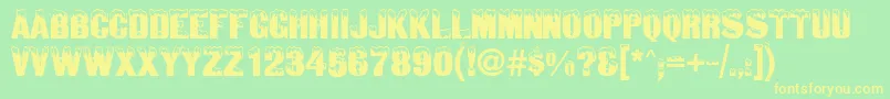 SnowtopCaps Font – Yellow Fonts on Green Background