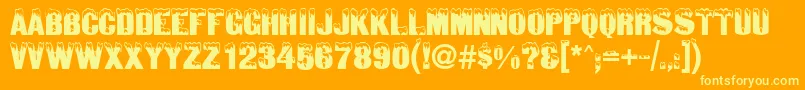More about SnowtopCaps Font SnowtopCaps Font – Yellow Fonts on Orange Background