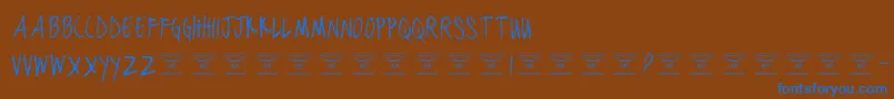 フォントBlackjacketboysThin – 茶色の背景に青い文字