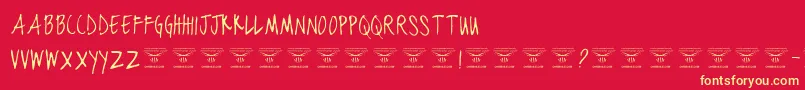 BlackjacketboysThin Font – Yellow Fonts on Red Background