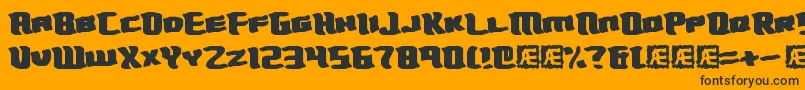 TurmoilBrk-Schriftart – Schwarze Schriften auf orangefarbenem Hintergrund