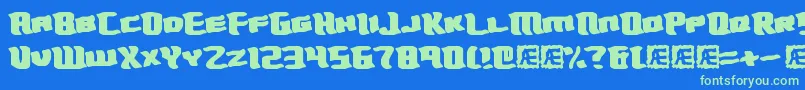 TurmoilBrk Font – Green Fonts on Blue Background