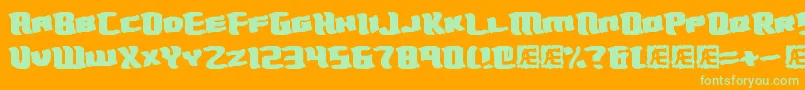 TurmoilBrk Font – Green Fonts on Orange Background