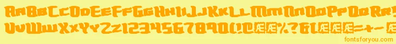 TurmoilBrk Font – Orange Fonts on Yellow Background