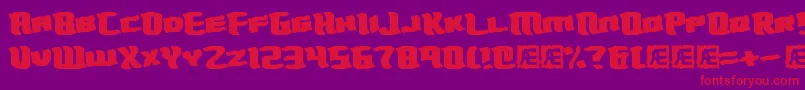 TurmoilBrk-Schriftart – Rote Schriften auf violettem Hintergrund