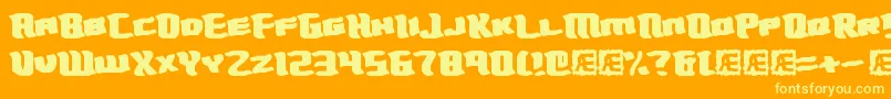 TurmoilBrk Font – Yellow Fonts on Orange Background