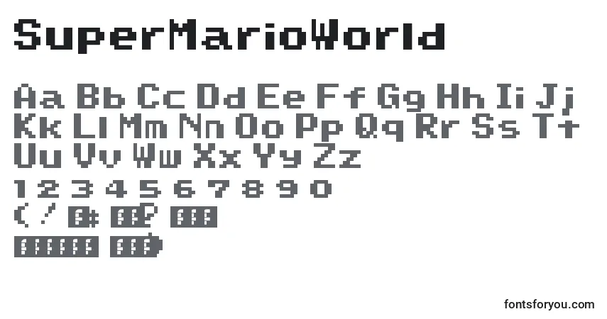 SuperMarioWorldフォント–アルファベット、数字、特殊文字
