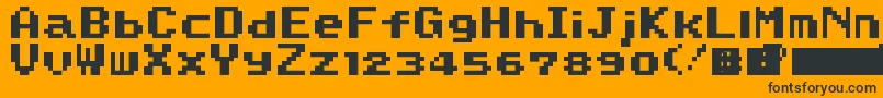 SuperMarioWorld Font – Black Fonts on Orange Background